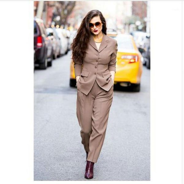 

women's suits & blazers office lady two pieces sets solid red elegant single breasted turn-down collar and full length trousers, White;black