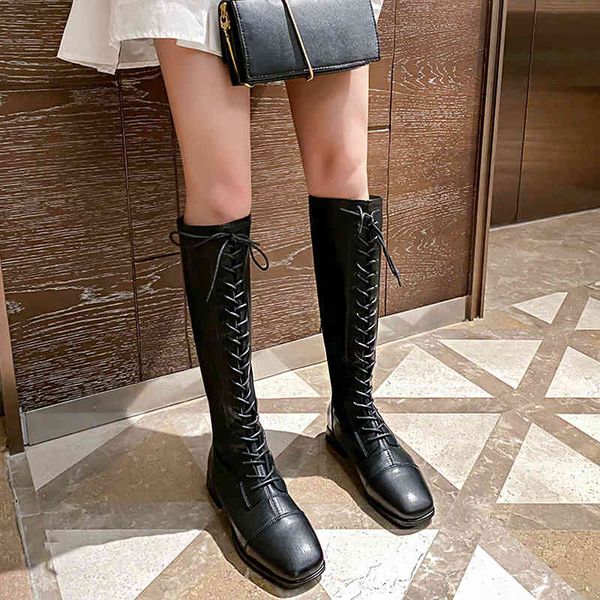 

boots autumn and winter new women's long tube knee-length fashion thick-soled martin shoes 33-43 2j93, Black