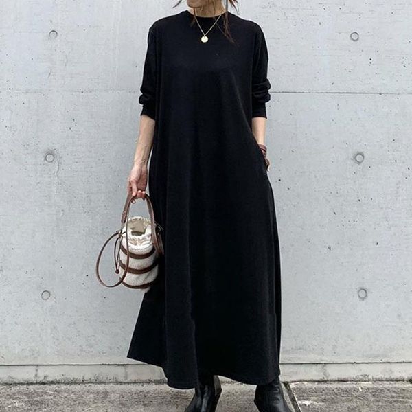 

2021 japanese women's spring fashion new simple designer thin seller contrast long sleeve jumpsuit f3ia, Black;gray