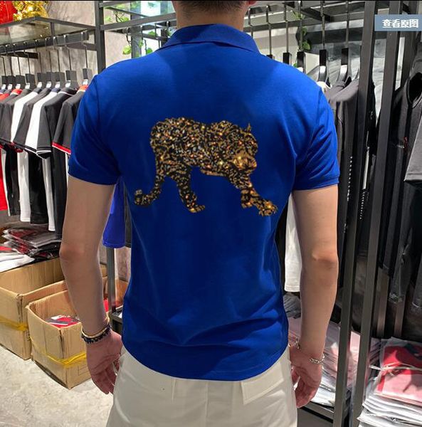 

2021 brand clothing new drill polo shirt men business & casual diamond stone male short sleeve breathable sh bcf8, White;black