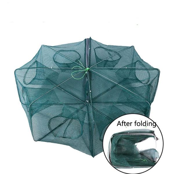 

fishing accessories 4-16 hole net lobster cage automatic folding pond