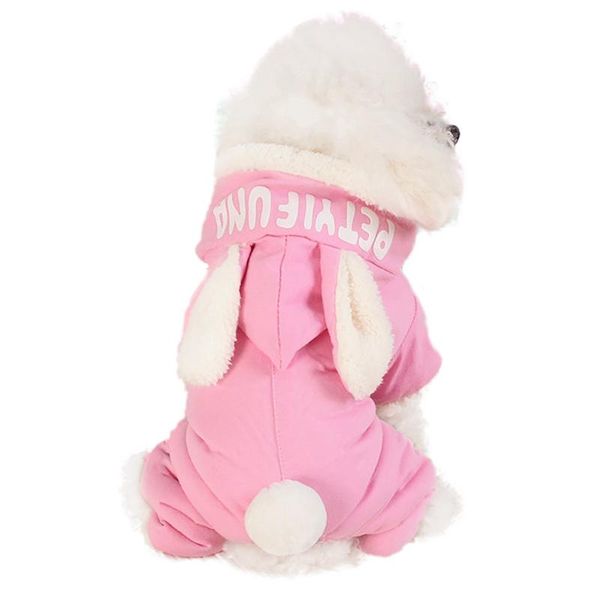

dog apparel small cloth pet cute hooded thicken jacket coat puppy dogs warm winter costume 4-legged clothes