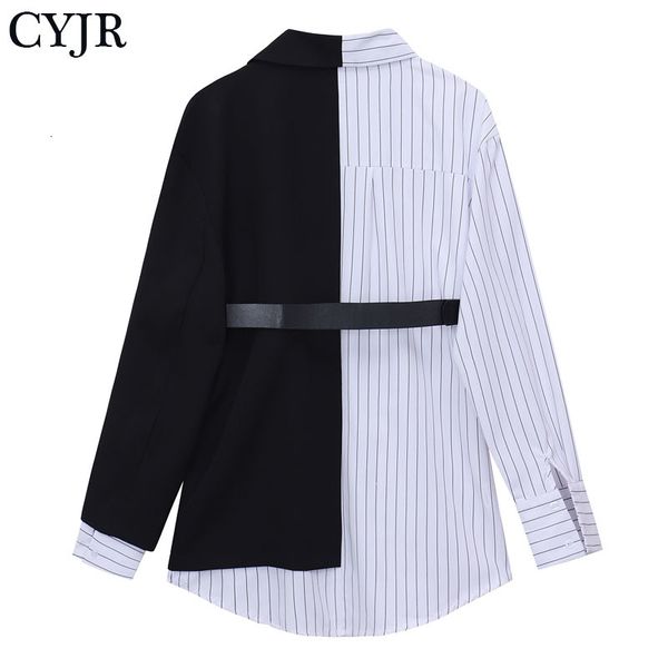 

female blazers shredder design 2021 spring casual korean fashion streetwear with coat outward jacket 90kg, White;black