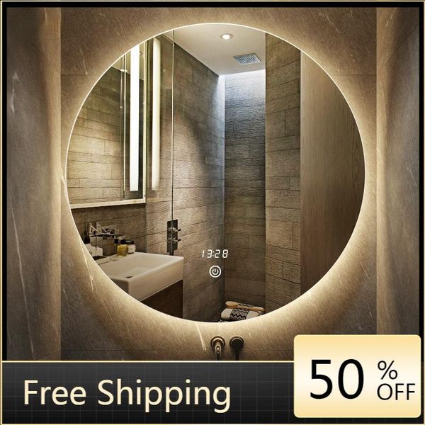 

mirrors decoration bathroom mirror with led light touch nordic round anti fog espejos grandes makeup