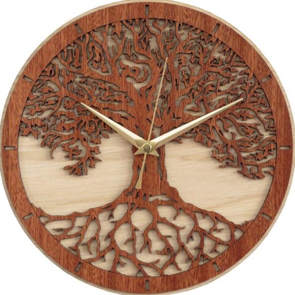 

wall clocks tree of life art clock sacred wood green 3d modern arrival hanging
