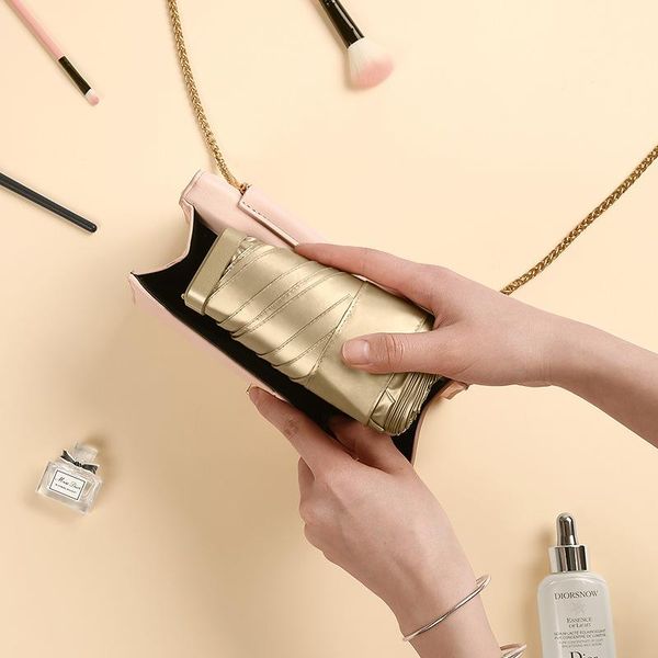 

umbrellas titanium gold sunscreen and uv protection women's compact portable automatic umbrella for rain or shine 50% off 60%