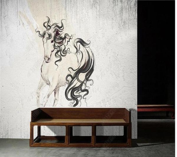 

wallpapers papel de parede modern running horse illustration 3d wallpaper,living room tv background kitchen bedroom wall papers home decor