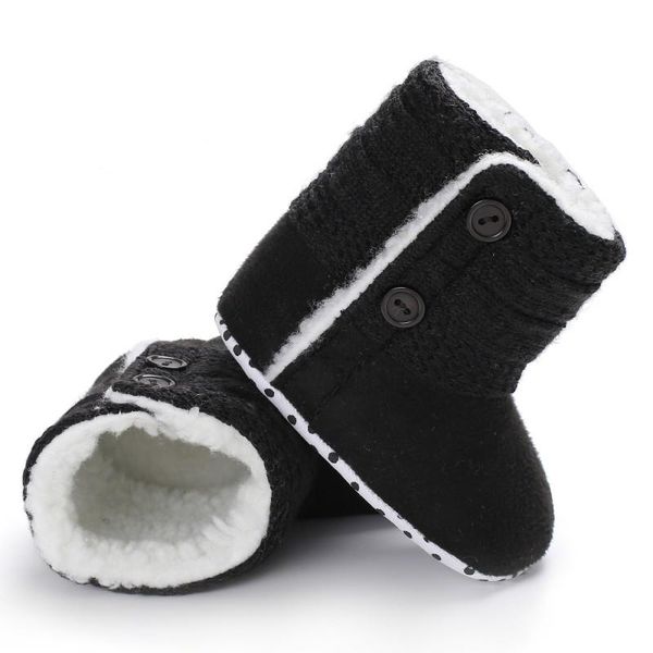 

boots winter soft bottom snow baby cotton warm hook and look, Black;grey