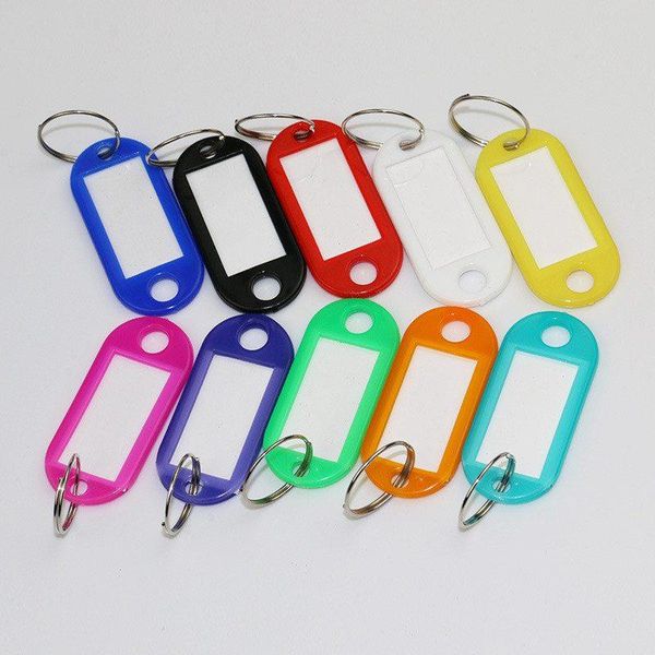 

keychains choose your colour key tags plastic rings name label fob tag id, Silver