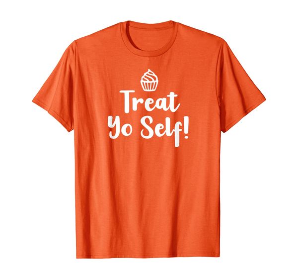 

funny, treat yo self cupcake, joke sarcastic family t-shirt, White;black