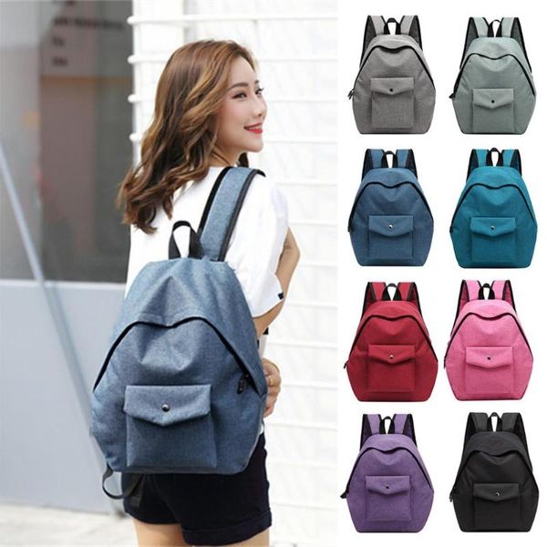 

backpack waterproof nylon for women large capacity school bag solid color lapcasual backpacks fashion #15
