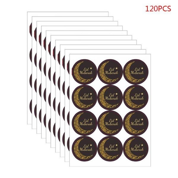 

10sheets 120pcs ramadan stickers eid mubarak gift box label paper bag seal sticker ramadan kareem al-fitr decoration