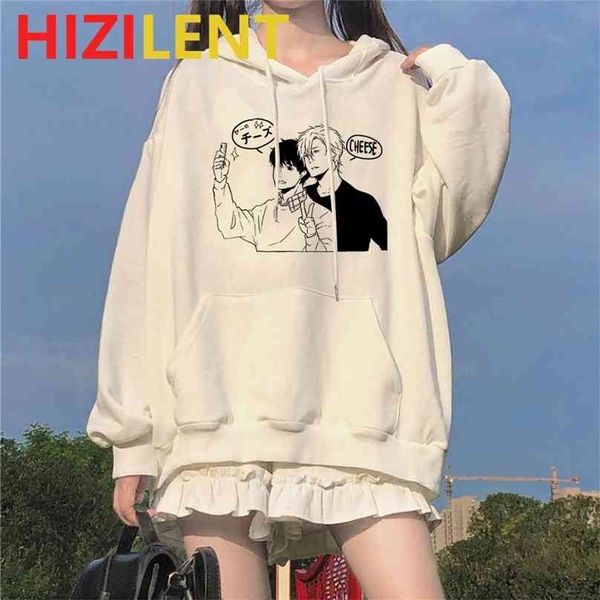 Bananafish anime mulheres impressas hoodies para adolescentes meninas estilo japonês unisex manga yaoi estética moda casual tendência roupas 210803