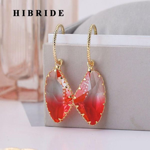 

dangle & chandelier hibride fashion geometric tourmaline earrings cubic zirconia stone drop women jewelry e-530, Silver