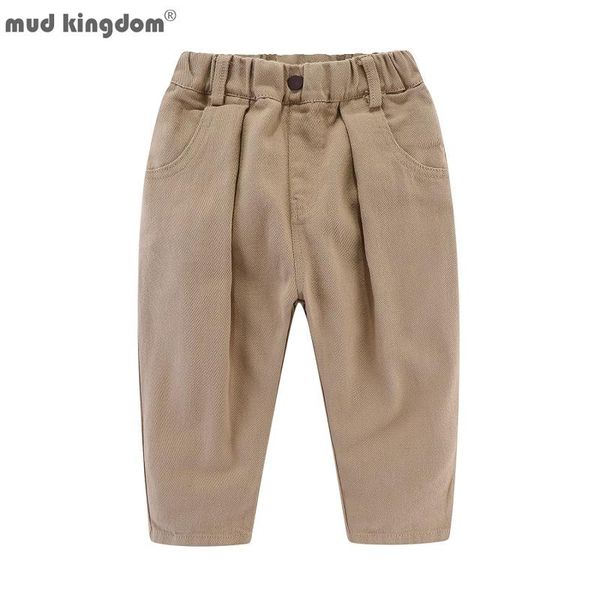 

trousers mudkingdom fashion girls boys twill pants plain casual solid elastic waist cotton kids spring autumn ches, Blue