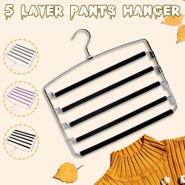 

hangers & racks 5 layers pants holders trousers hanger storage rack clothes wardrobe closet organizer