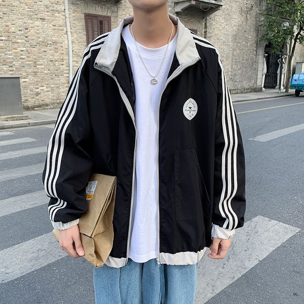 

spring and autumn coat men's korean fashion loose casual sports jacket, Black;brown