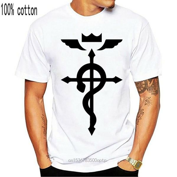 

men's t-shirts fullmetal alchemist weird symbol anime art men ( woman available ) t shirt white t-shirt fashion, White;black