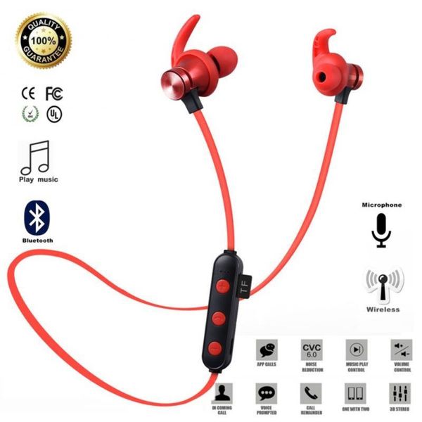 

headphones & earphones xt22 bluetooth wireless 5.0 support tf card sport headset handsstereo earphone with mic for mobile phone