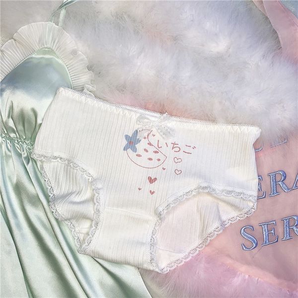 

kawaii lolita 100% cotton briefs womens panties wth cute strawberry pattern underpants knickers sexyy cute underwear for gir, Red;black