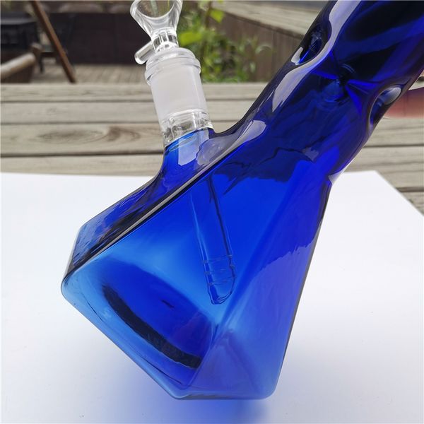 New Design Hexagonal Base Vidro Bongo Hookah Bongs Catcher Catcher Smoke Water Tubulações para fumar tabaco HSHISHA Waterpipes Bubbler