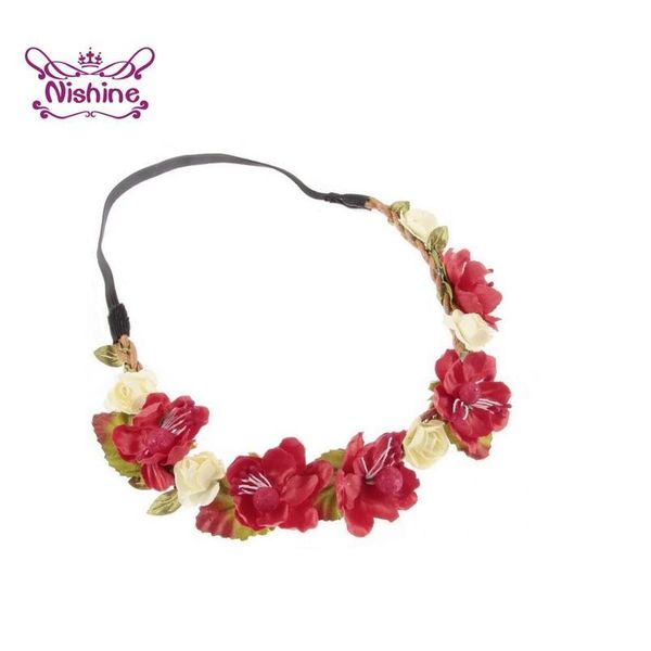 

nishine boutique baby girls simulated flower garland kids floral anadem children wreath hair accessories pho qylbpy