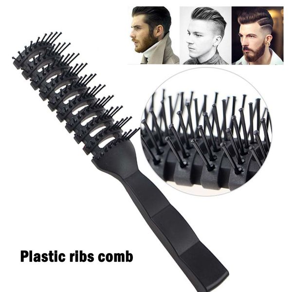 

men plastic vent hair brush comb anti-static, massage care ribs, Silver