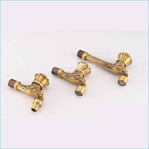 

bathroom sink faucets antique brass bibcock valve,all copper dragon carved continental mop pool tap, j14676