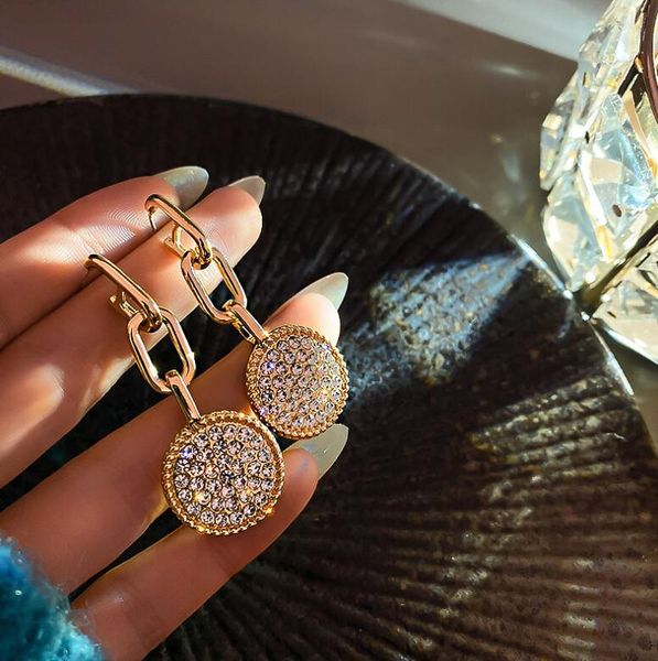 

s2025 fashion jewelry s925 silver post earrings geometry rinstone dangle stud earrings