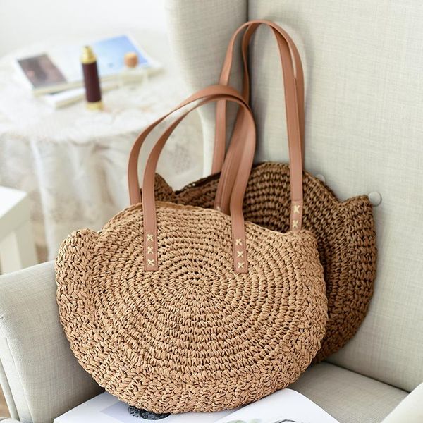 

storage bags summer straw women handmade tassel beach rattan woven handbags holiday shoulder crossbody clutch decoration tool