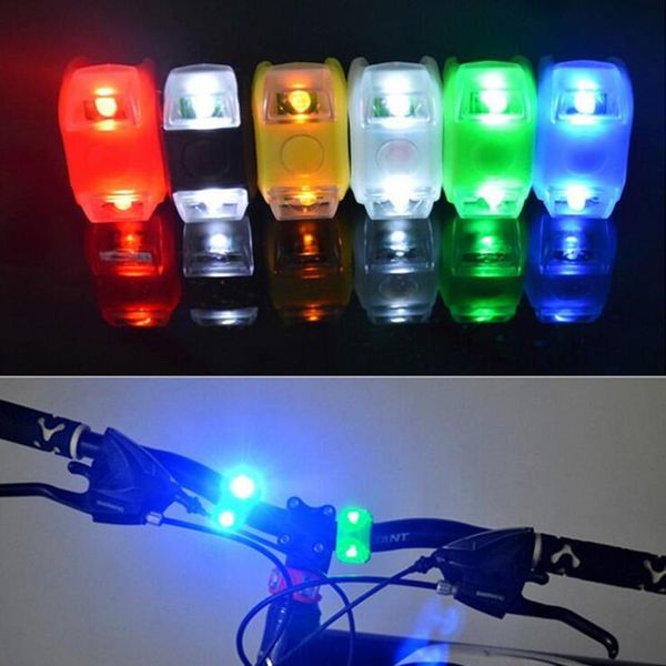 

bike lights bicycle front light silicone led lamps head rear wheel bright waterproof cycling with battery