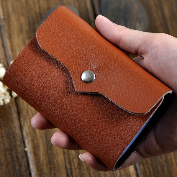 

card holders leather bank bag supply women's holder business wallet, Brown;gray