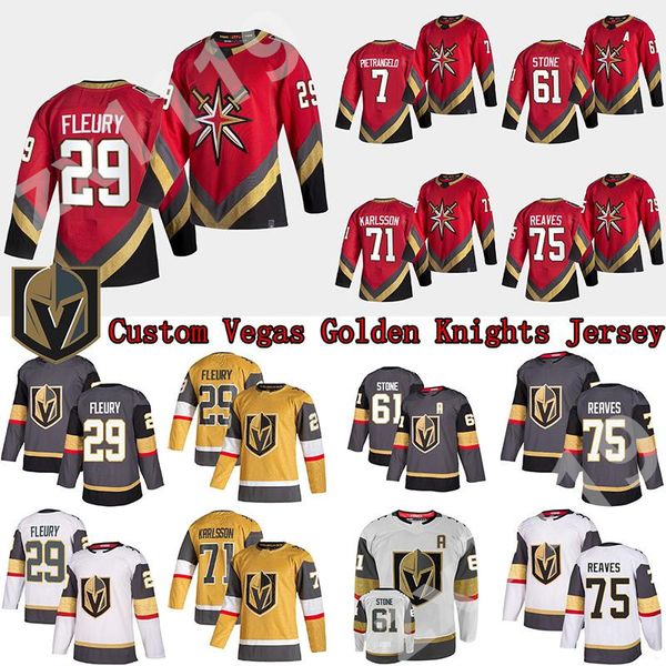 

vegas golden knights 2021 reverse retro jersey 61 mark stone 29 marc-andre fleury 71william karlsson 7 pietrangelo 75 reaves hockey jerseys, Black;red