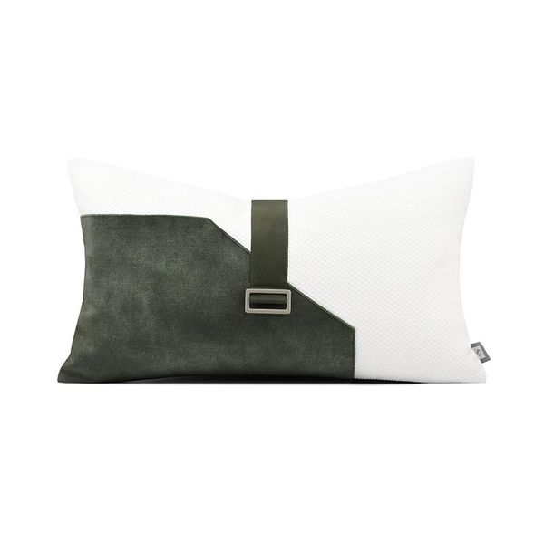 

cushion/decorative pillow green and balck leather patchwork cushion cover set home decorative throw pillows for living room sofa cushions 30