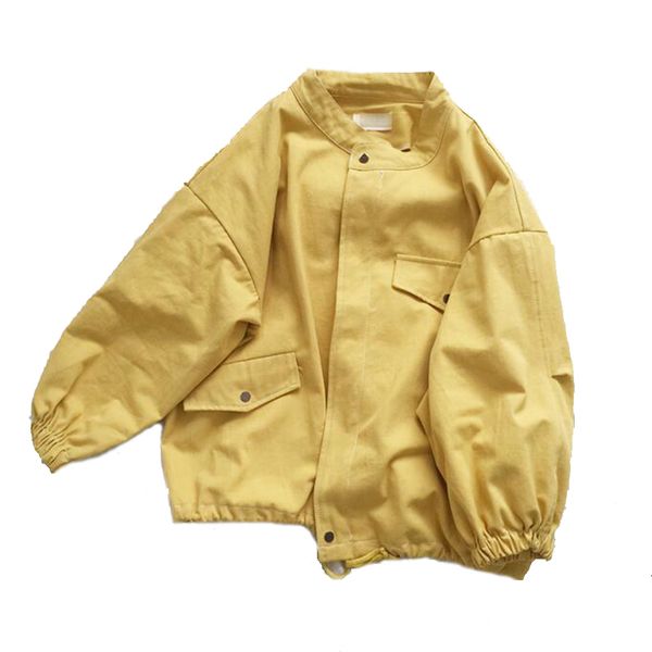 

spring women casual harajuku bf bomber jacket women's loose oversize female colorful jacket spliced turn down collar jeans coat sh19081, Black;brown