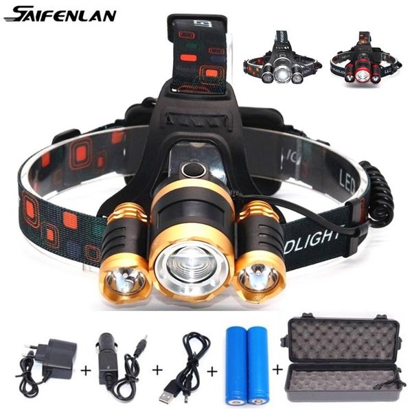 

led xml t6 headlight headlamp 15000 lumens 4modes zoomable head lamps torch rechargeable waterproof powered by 18650 battery