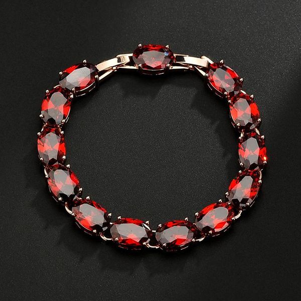 

charm bracelets ruili fashion zircon bracelet 2021 trend korean style copper red contracted for women birthday present jewelry, Golden;silver