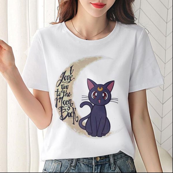 

summer women short sleeve harajuku t shirt white casual funny kitten pattern print tshirt fashion streetwear female t shirt