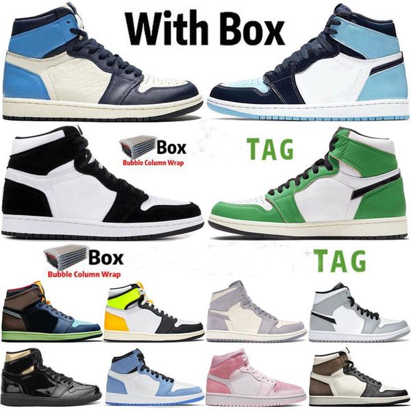 

2021 with box jumpman 1 obsidian unc lucky green 1s mens basketball shoes dark mocha university blue twist women sneaker trainers size 36-47