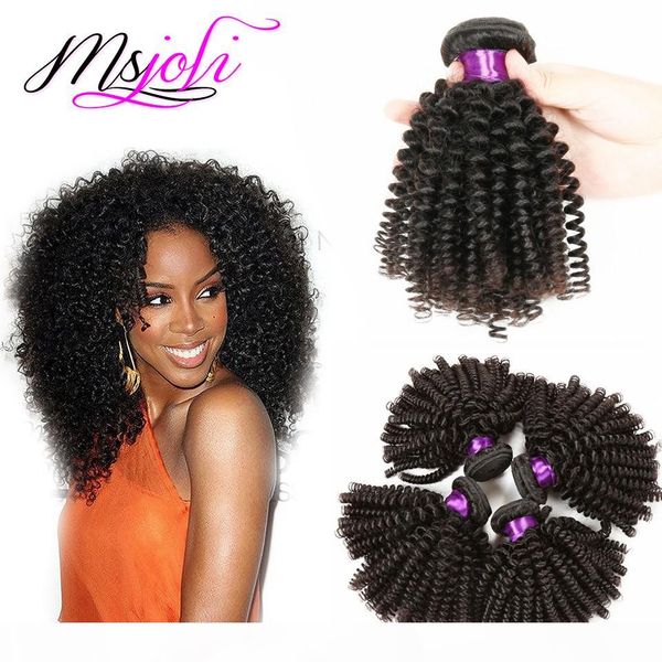 

malaysian human kinky curly hair weave unprocessed virgin hair extensions 3pcs lot queen hair double weft natural color from ms joli, Black