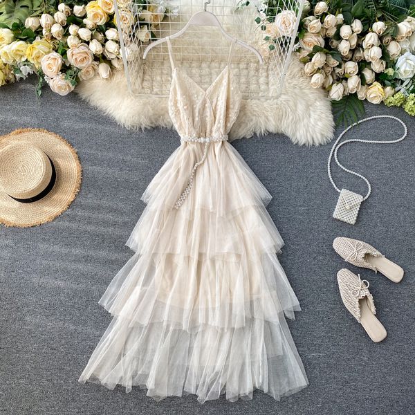 

2021 patchwork mesh women slim v-neck club party es vestidos summer elegant retro ladies evening lace tulle 9dz5, Black;gray