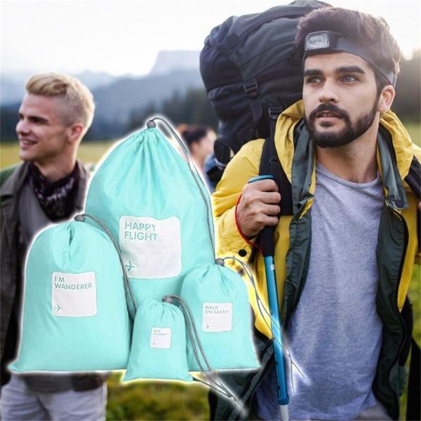 

storage boxes & bins 4pcs different sizes simple drawstring bag waterproof shoes bags non-woven organize draw pocket travel luggage #t1p