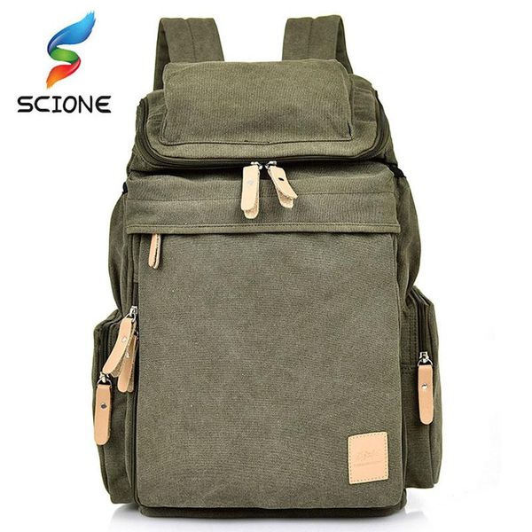 

outdoor bags large capacity men travel climb lapbackpack canvas vintage daypack male retro casual rucksack teenagers school xa321y