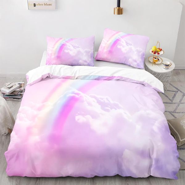 

bedding sets colorful rainbow set single twin full  king size bed children's kid bedroom duvetcover 3d print 12
