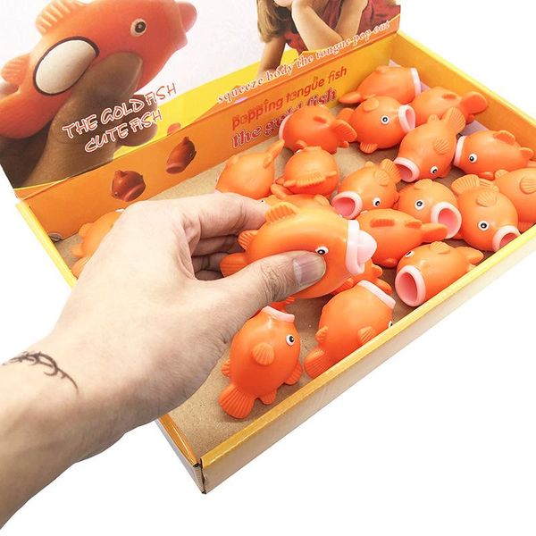 

party masks selling cartoon tongue sticking fish exotic toys vent squeeze doll