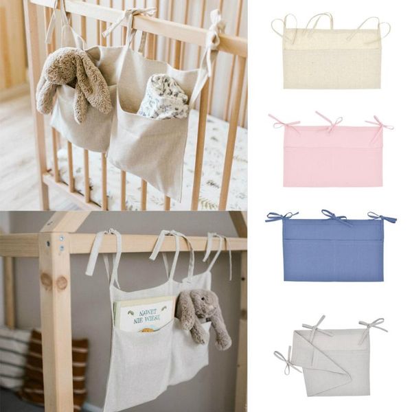 

diaper bags baby crib pocket nursery organizer solid bedside toys hanging storage bag descr stroller accessories bag#45