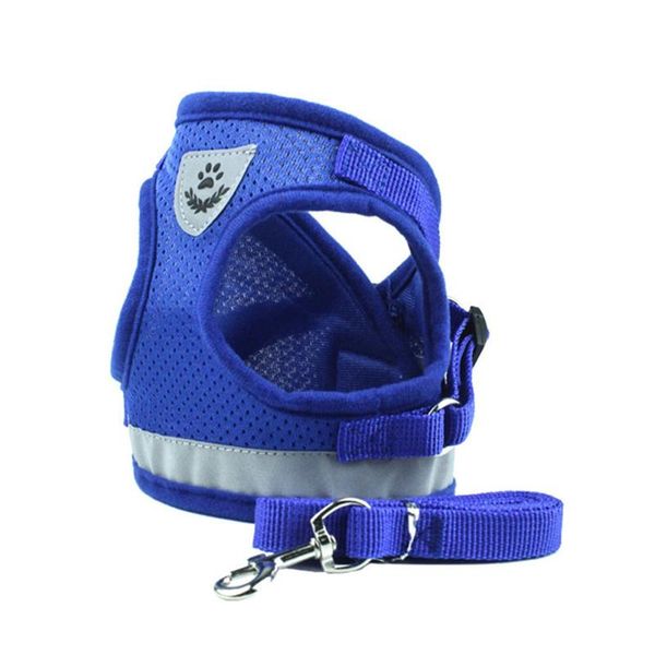 

dog collars & leashes harness vest reflective walking lead leash for puppy breathable mesh fabric bjstore