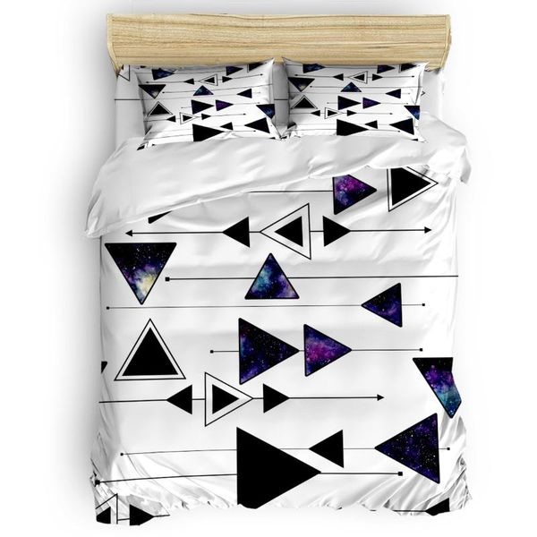 

bedding sets triangle line black modern illustration duvet cover set with pillowcase comfortable bedroom supplies king size