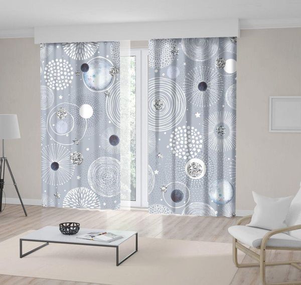 

curtain & drapes circles dots stars randomly distributed doodle patterns celebration theme art grey