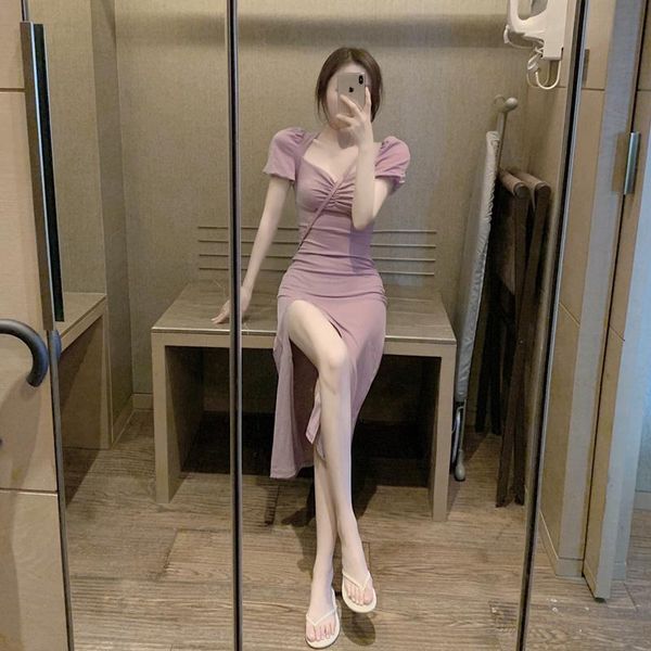 

party dresses cost-effective -shoulder slit women summer long bodycon casual dress elegant clothes ladies korean fashion, White;black